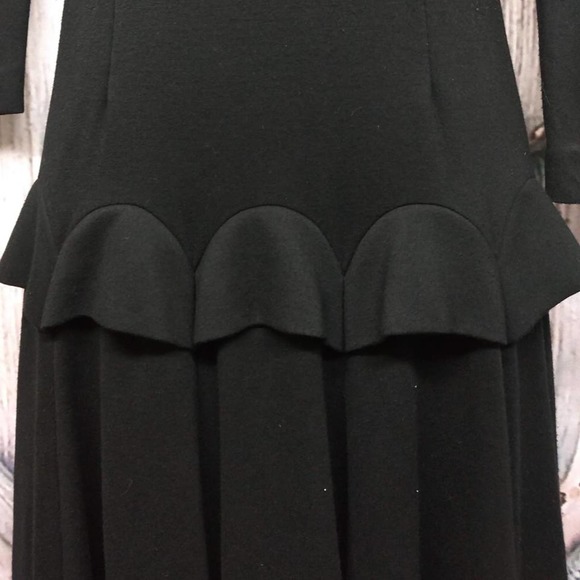 FRONT ROW BLACK KNIT POLY MIDI DRESS XS - Picture 4 of 6